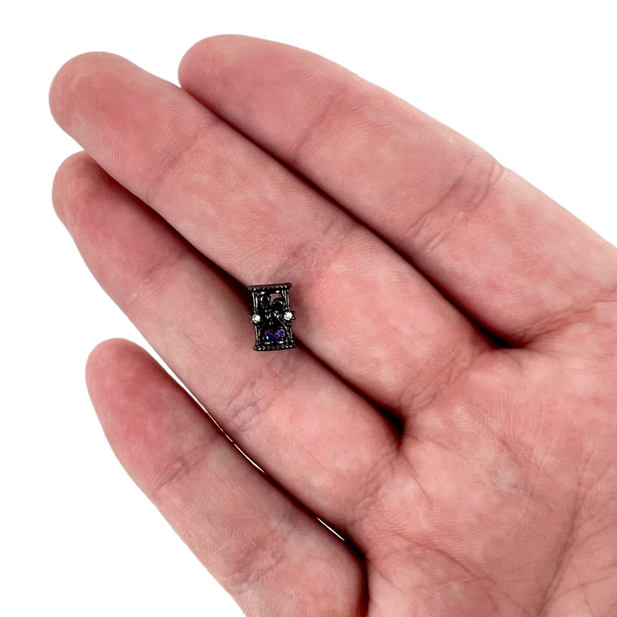 16G 1/4 Purple Gem Black Gothic Hourglass Cartilage Tragus Earring | CARTILAGE Tragus | Wiccan Center