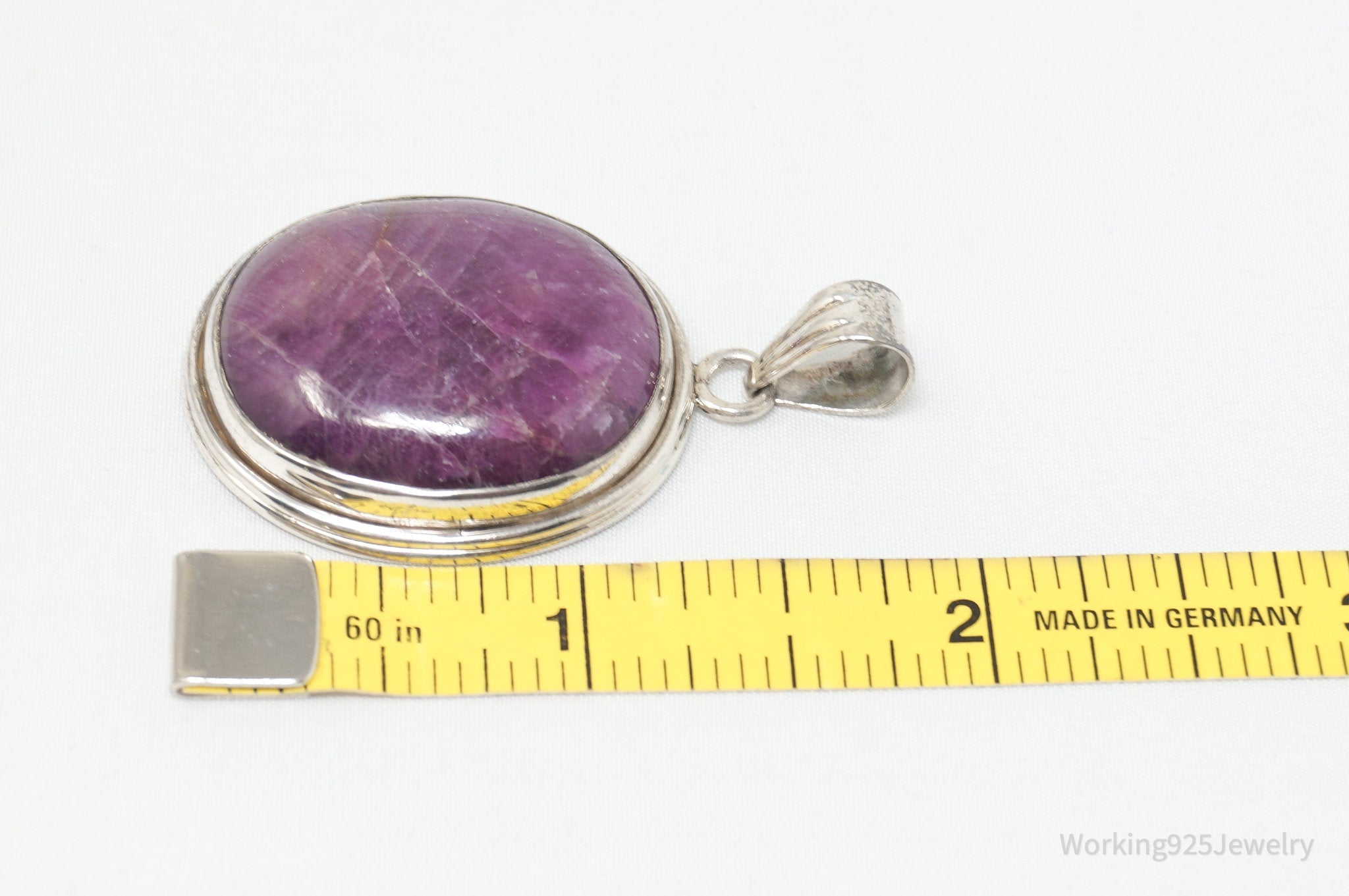 Vintage Large Purple Amethyst Sterling Silver Necklace Pendant | Jewelry > Necklaces > Pendants | Wiccan Center