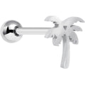 316L Surgical Steel Tropically Trendy Palm Tree Barbell Tongue Ring | BARBELL Tongue | Wiccan Center