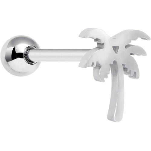 316L Surgical Steel Tropically Trendy Palm Tree Barbell Tongue Ring | BARBELL Tongue | Wiccan Center