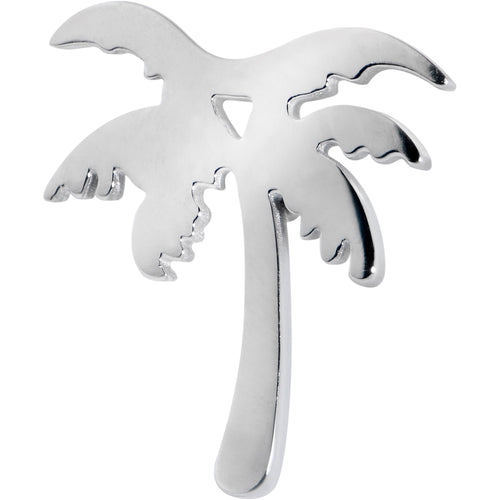 316L Surgical Steel Tropically Trendy Palm Tree Barbell Tongue Ring | BARBELL Tongue | Wiccan Center