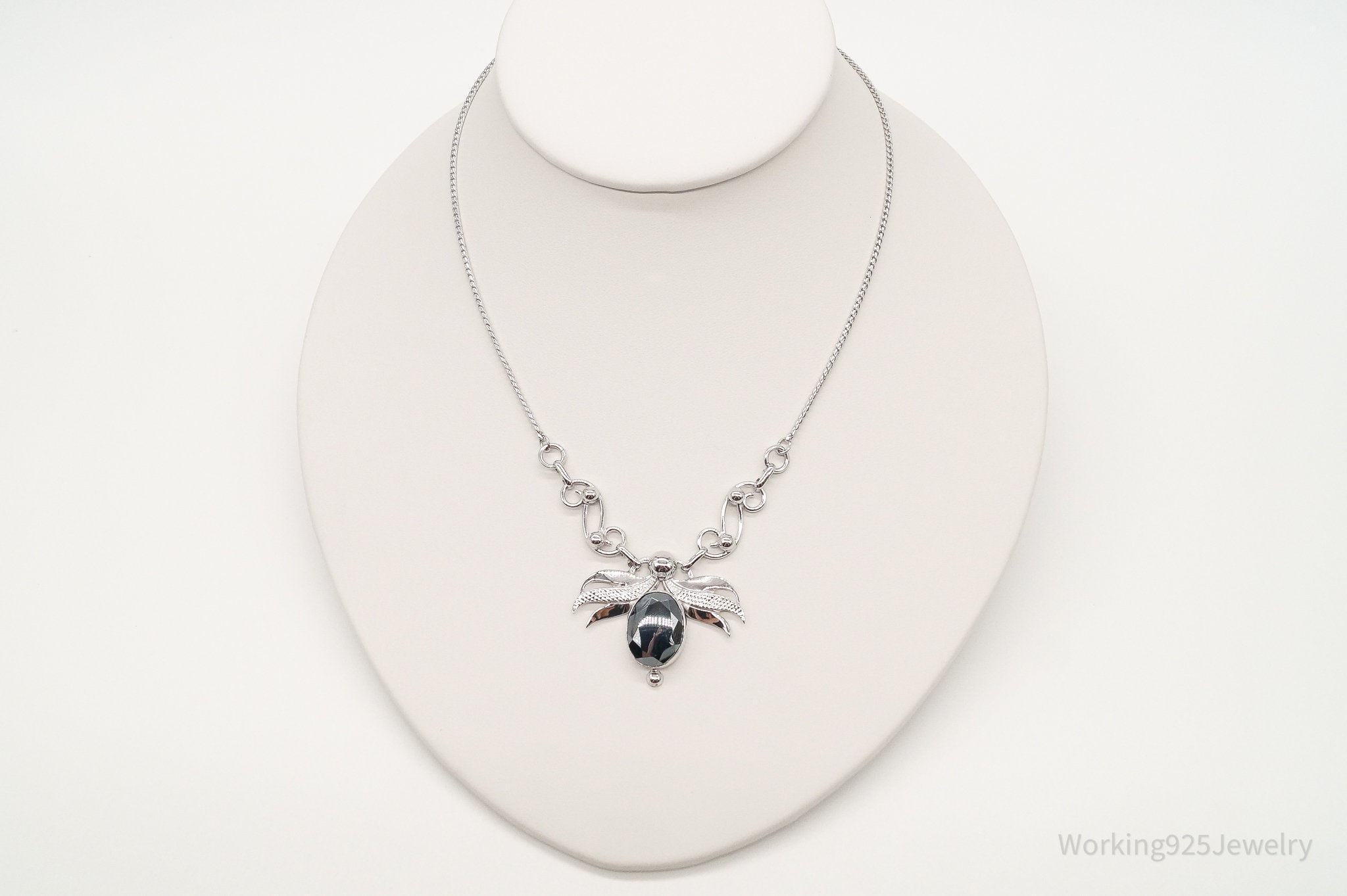 Antique Hematite Sterling Silver Filigree Necklace | Jewelry > Necklaces > Pendants | Wiccan Center