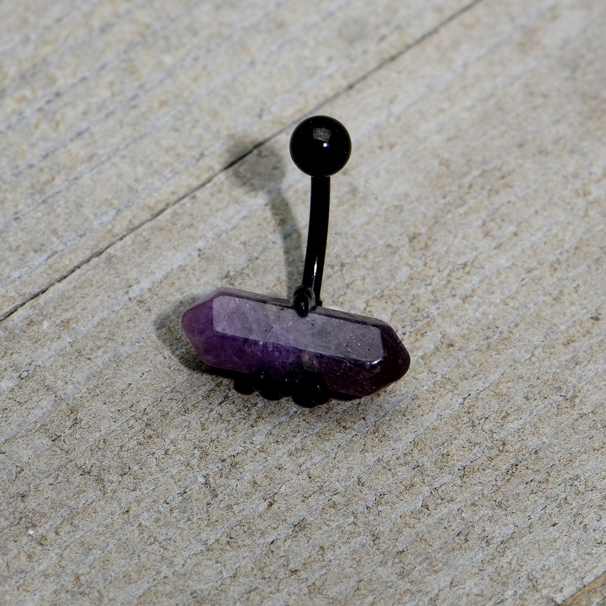 Purple Amethyst Stone Black Claw Belly Ring | BELLY RING | Wiccan Center