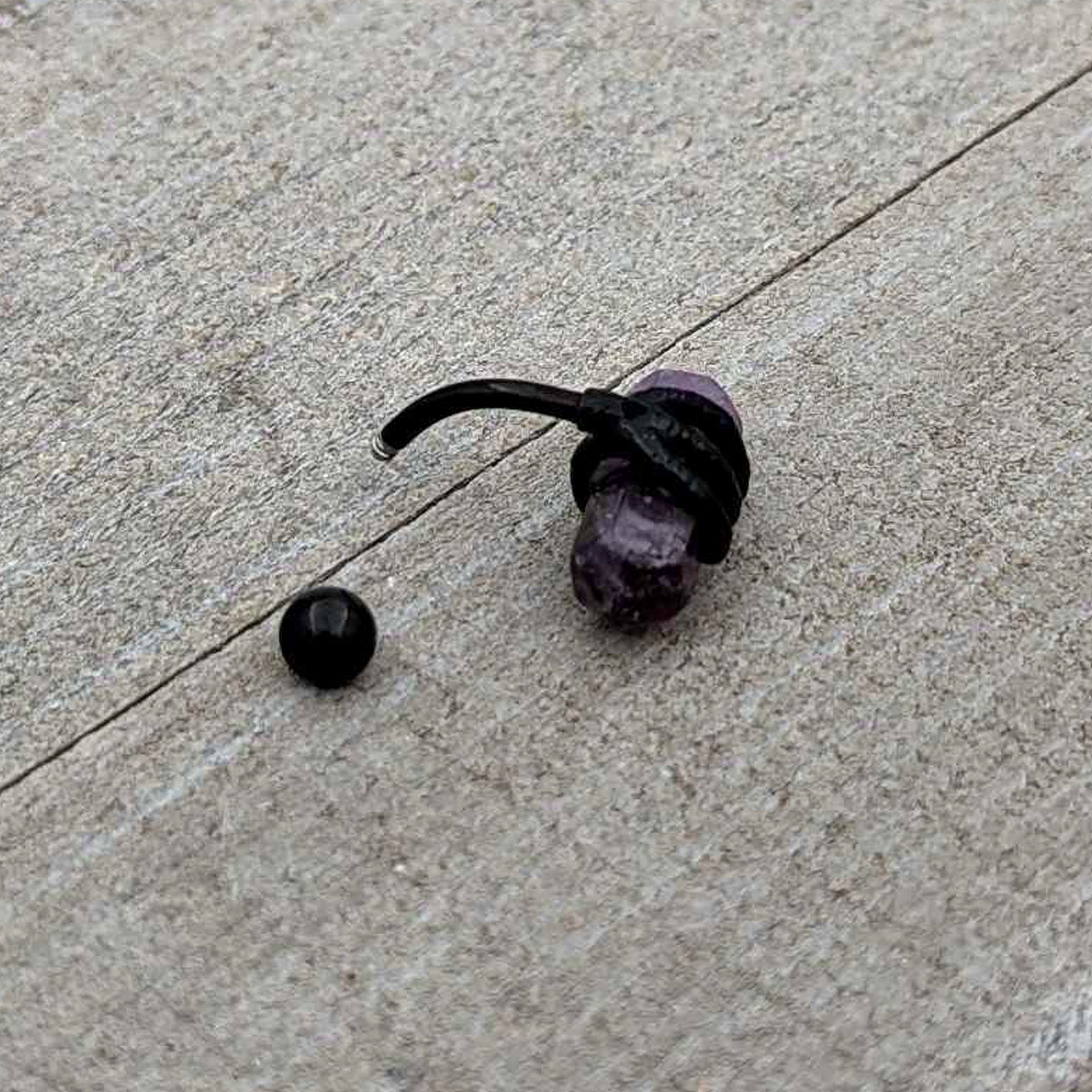 Purple Amethyst Stone Black Claw Belly Ring | BELLY RING | Wiccan Center