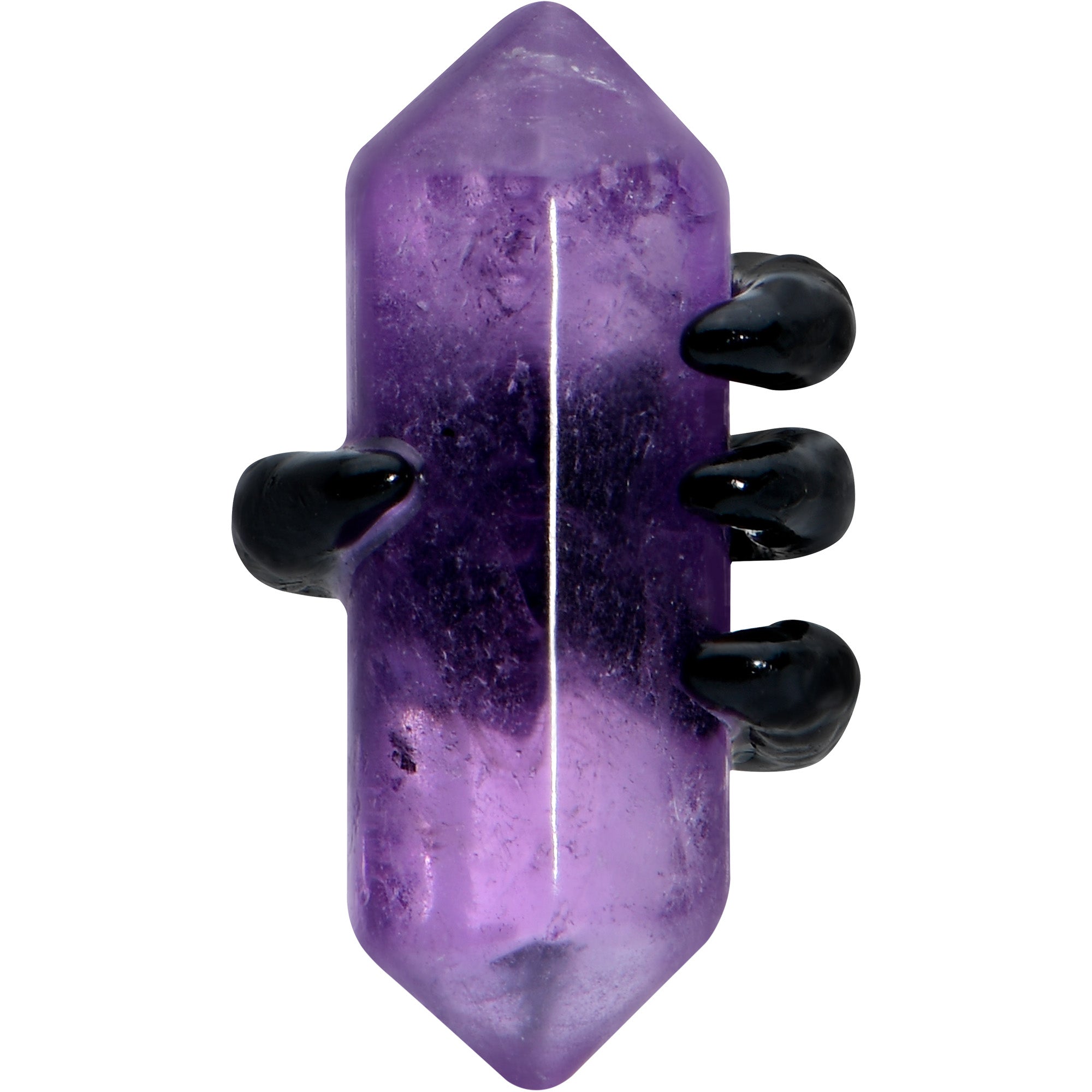 16G 1/4 Purple Amethyst Black Claw Obelisk Cartilage Earring | CARTILAGE Tragus | Wiccan Center