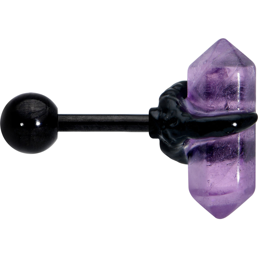 16G 1/4 Purple Amethyst Black Claw Obelisk Cartilage Earring | CARTILAGE Tragus | Wiccan Center