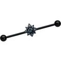 14G Clear Gem Black Gothic Sun Industrial Barbell 38mm | BARBELL Industrial | Wiccan Center