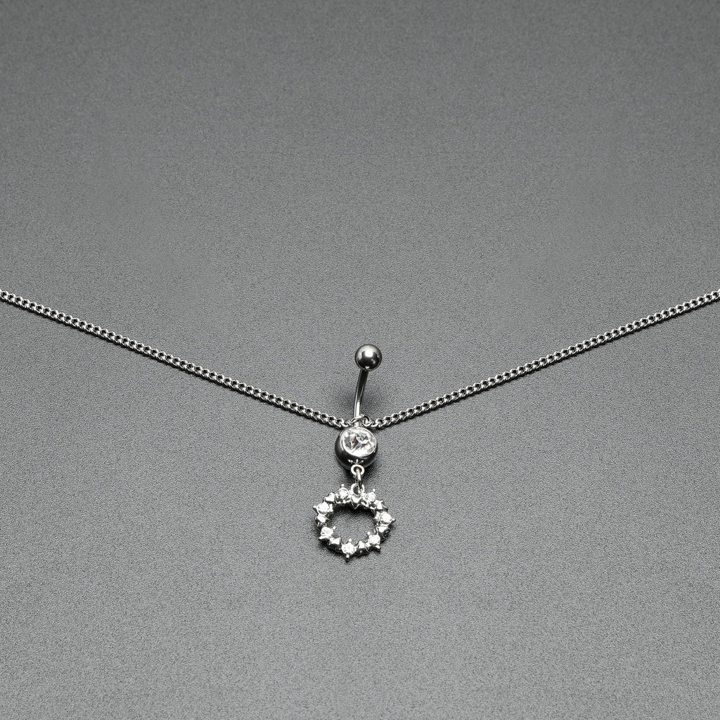 Clear Gem Wreath of Glam Dangle Belly Ring Belly Chain