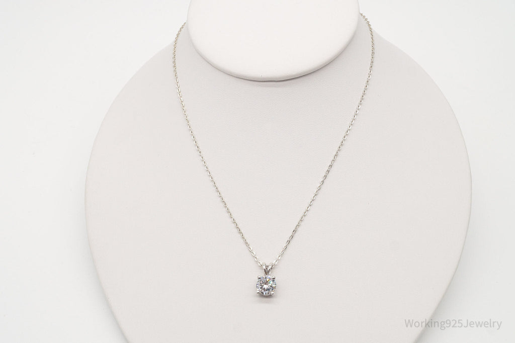 Vintage Large Cubic Zirconia DQCZ Sterling Silver Necklace | Jewelry > Necklaces > Pendants | Wiccan Center