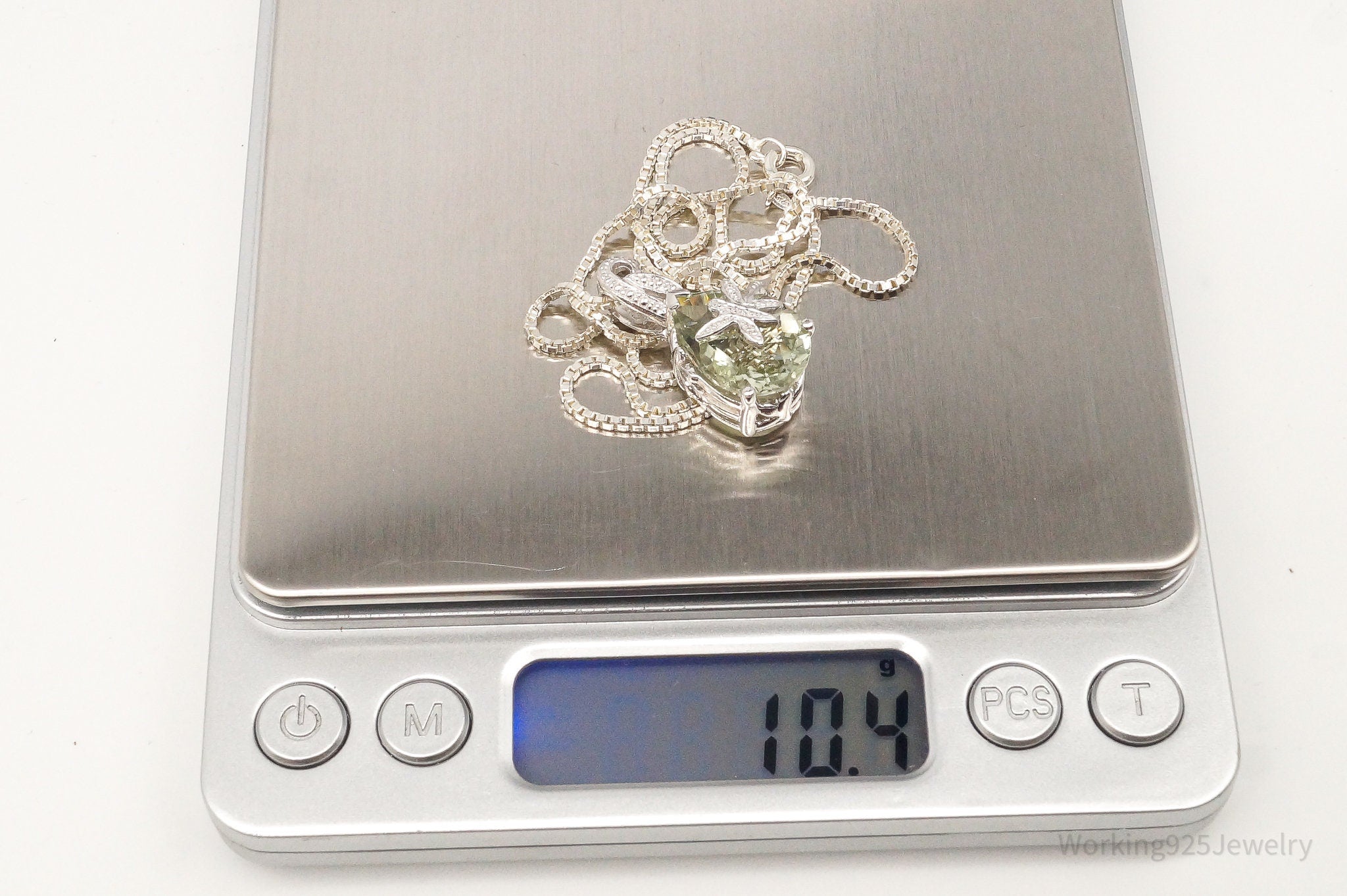 Vintage Prasiolite Dragonflies Sterling Silver Necklace | Jewelry > Necklaces > Pendants | Wiccan Center