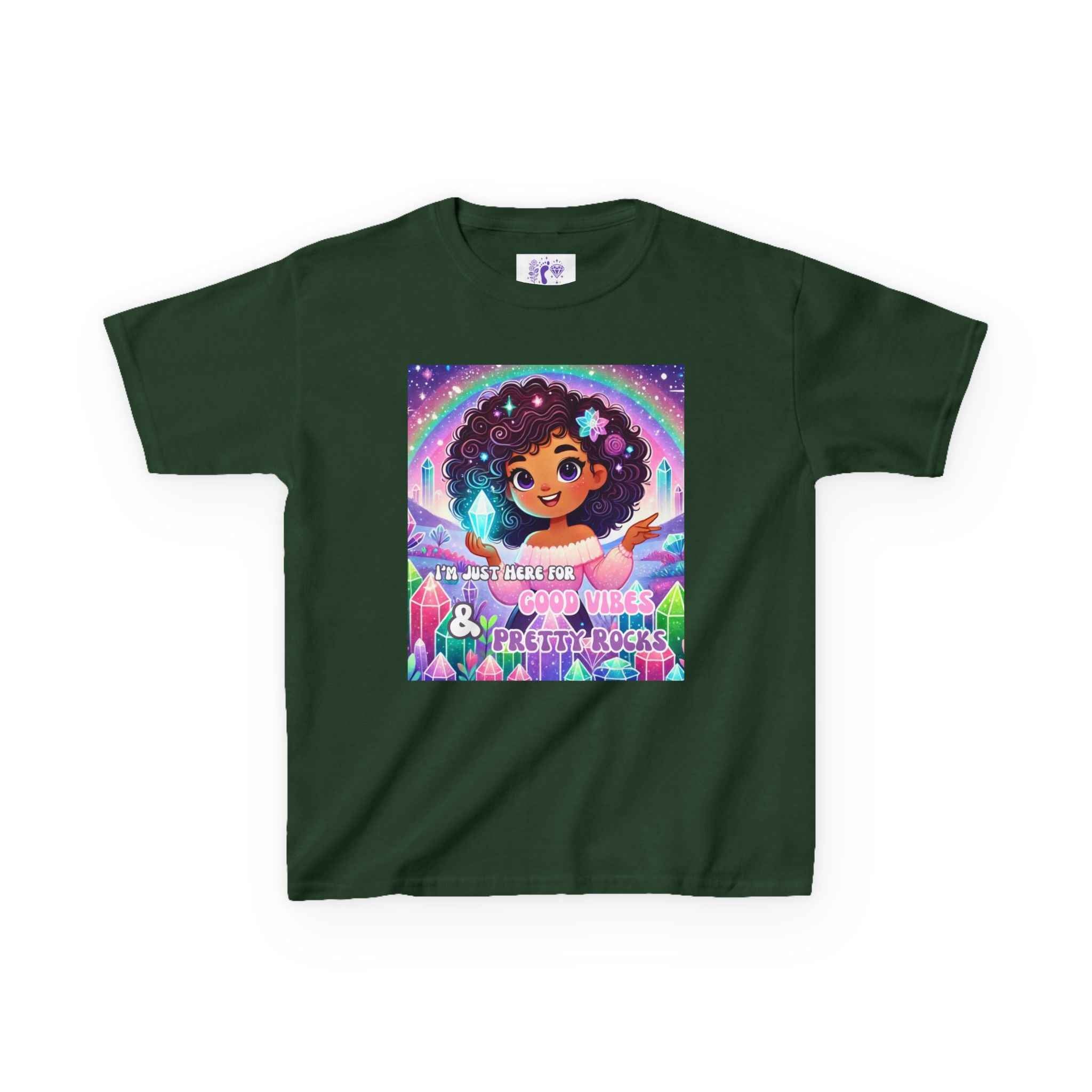 Kids TShirt 'I'm Just Here for Good Vibes and Pretty Rocks' | Kids clothes | Wiccan Center