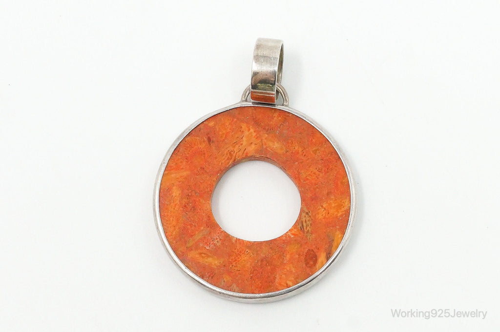 Retired Designer Silpada Coral Halo Sterling Silver Pendant | Jewelry > Necklaces > Pendants | Wiccan Center