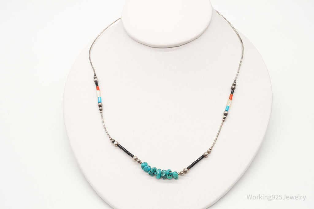 Vintage Native American Multi Gemstone Bead Silver Necklace | Jewelry > Necklaces | Wiccan Center