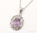Vintage FAS Amethyst Flower Sterling Silver Chain Necklace | Jewelry > Necklaces > Pendants | Wiccan Center