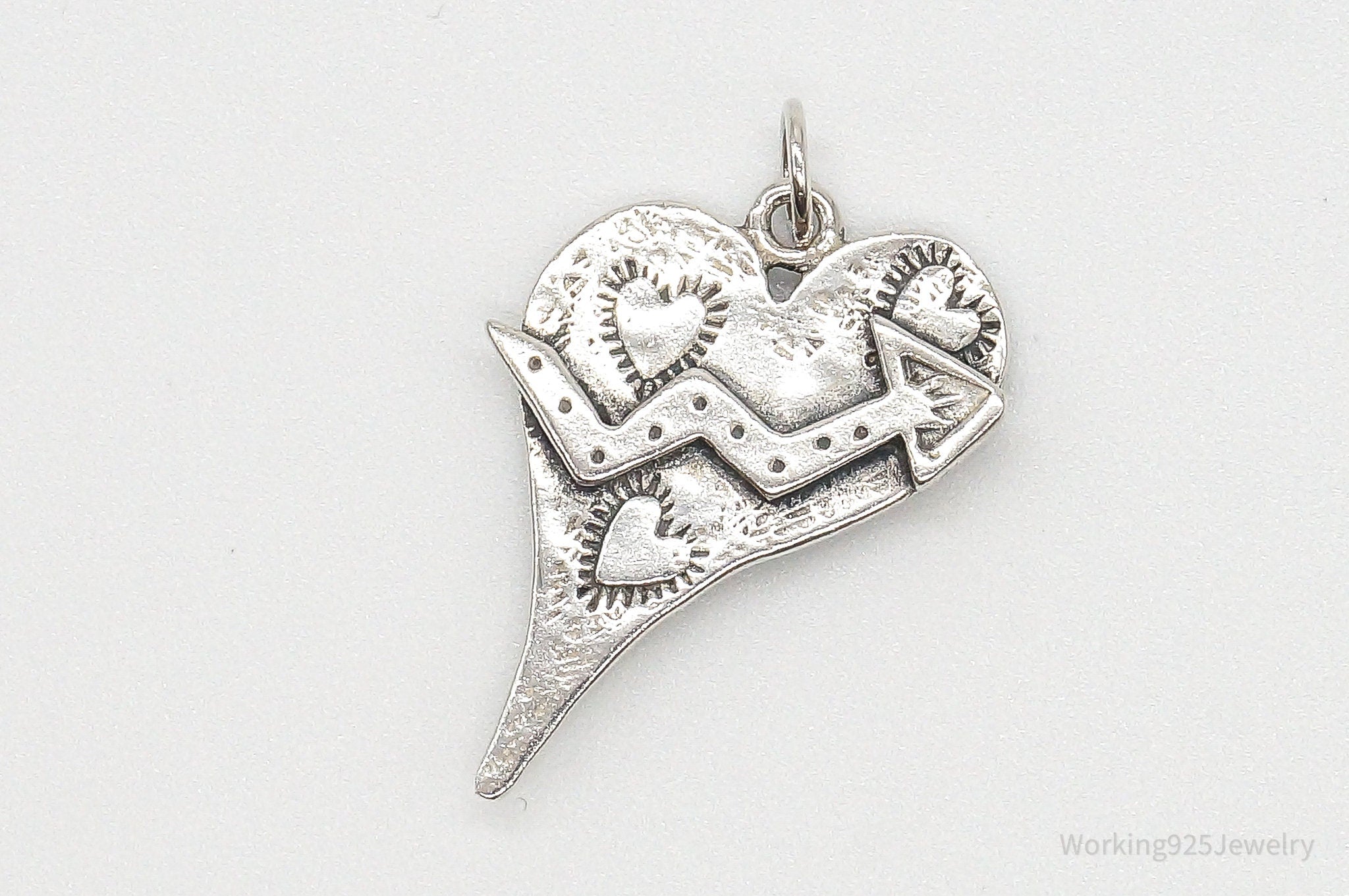 Vintage Artsy Heart Sterling Silver Pendant | Jewelry > Necklaces > Pendants | Wiccan Center