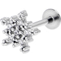 16G 5/16 Clear Gem Classic Snowflake Labret Monroe Tragus | LABRET Monroe TRAGUS | Wiccan Center