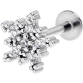 16G 1/4 Clear Gem Classic Snowflake Christmas Labret Tragus | LABRET Monroe TRAGUS | Wiccan Center