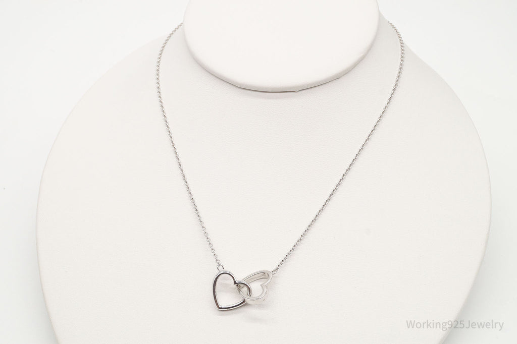Vintage Designer FZN Linked Hearts Sterling Silver Necklace | Jewelry > Necklaces > Pendants | Wiccan Center