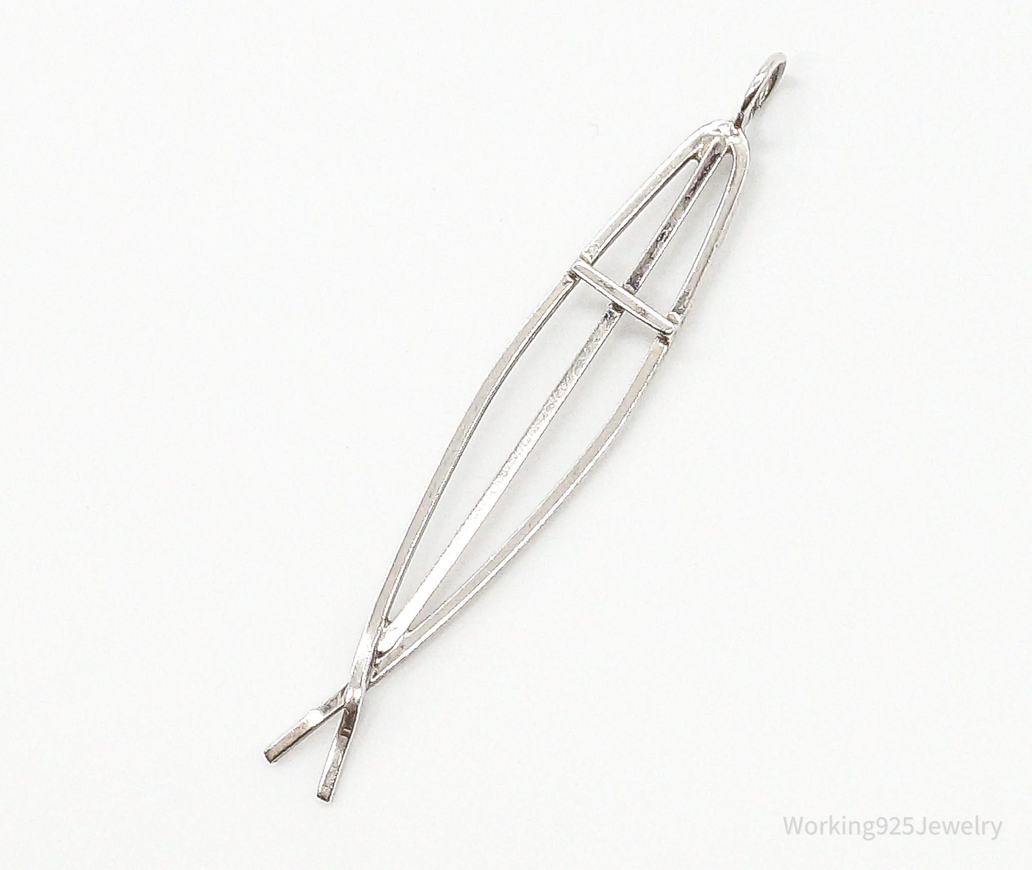 Vintage Ichthus Cross Fish Modernist Sterling Silver Necklace Pendant | Jewelry > Necklaces > Pendants | Wiccan Center