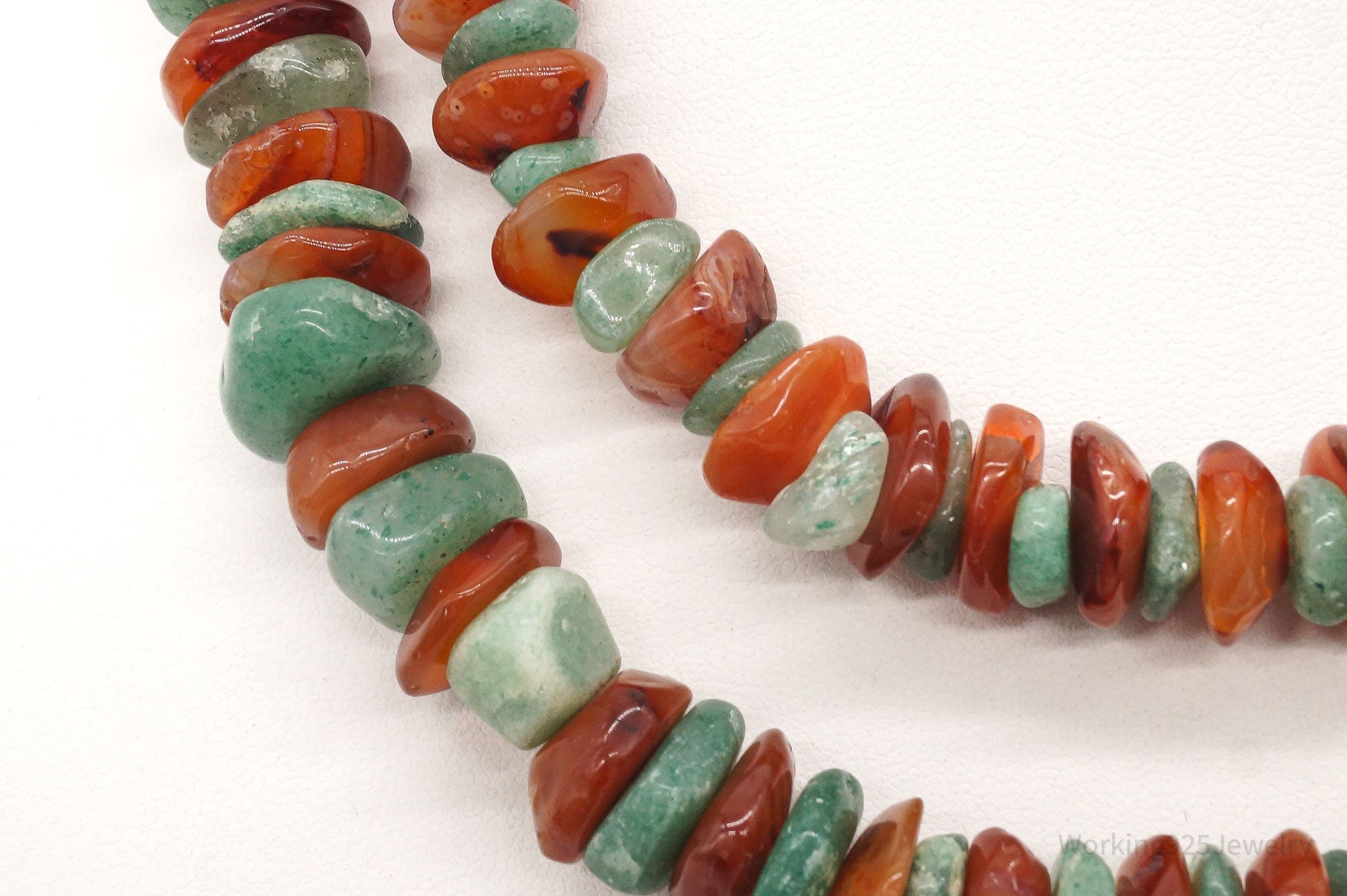 Chunky Vintage Aventurine Carnelian Beaded Necklace 30" | Jewelry > Necklaces > Pendants | Wiccan Center
