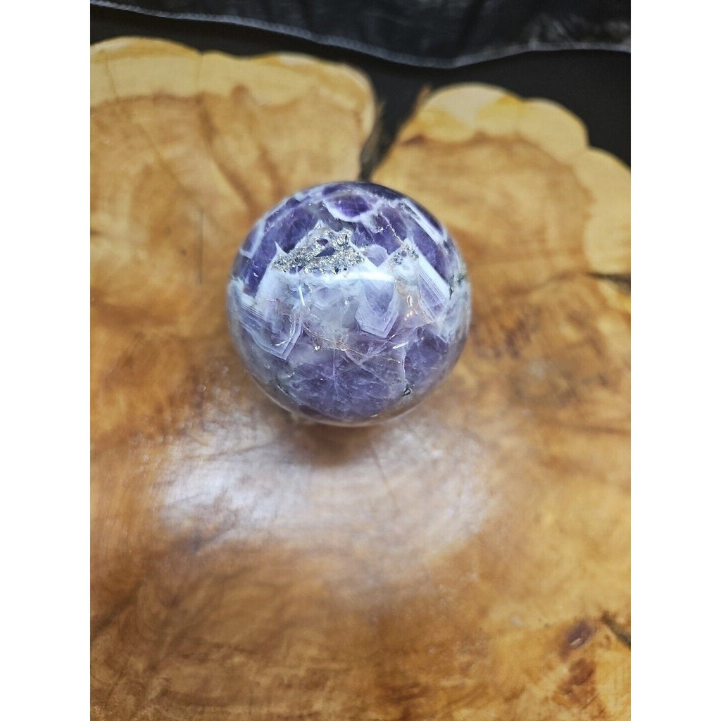 Amethyst Sphere — 65mm with Glass Stand, 1 lb | Crystal Spheres & Eggs | Wiccan Center