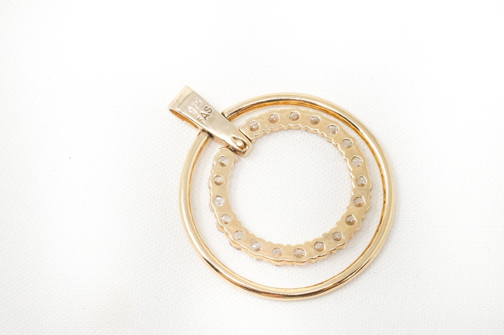 Vtg Designer FAS Gold Vermeil Cubic Zirconia Sterling Silver Necklace Pendant | Jewelry > Necklaces > Pendants | Wiccan Center