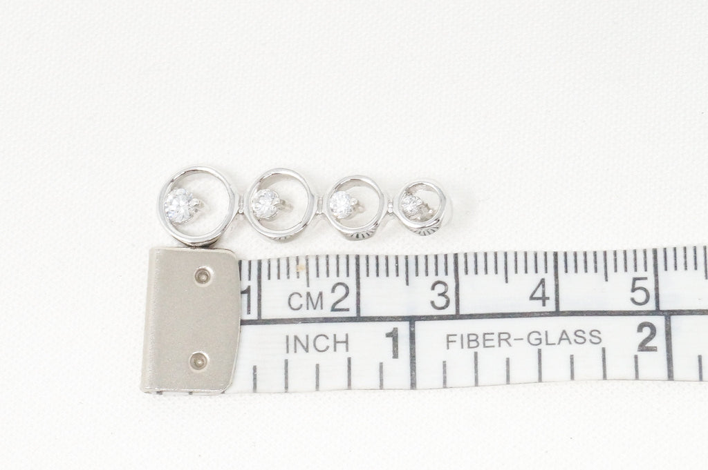 Vintage Art Deco Cubic Zirconia Circles Bubbles Sterling Silver Necklace Pendant | Jewelry > Necklaces > Pendants | Wiccan Center