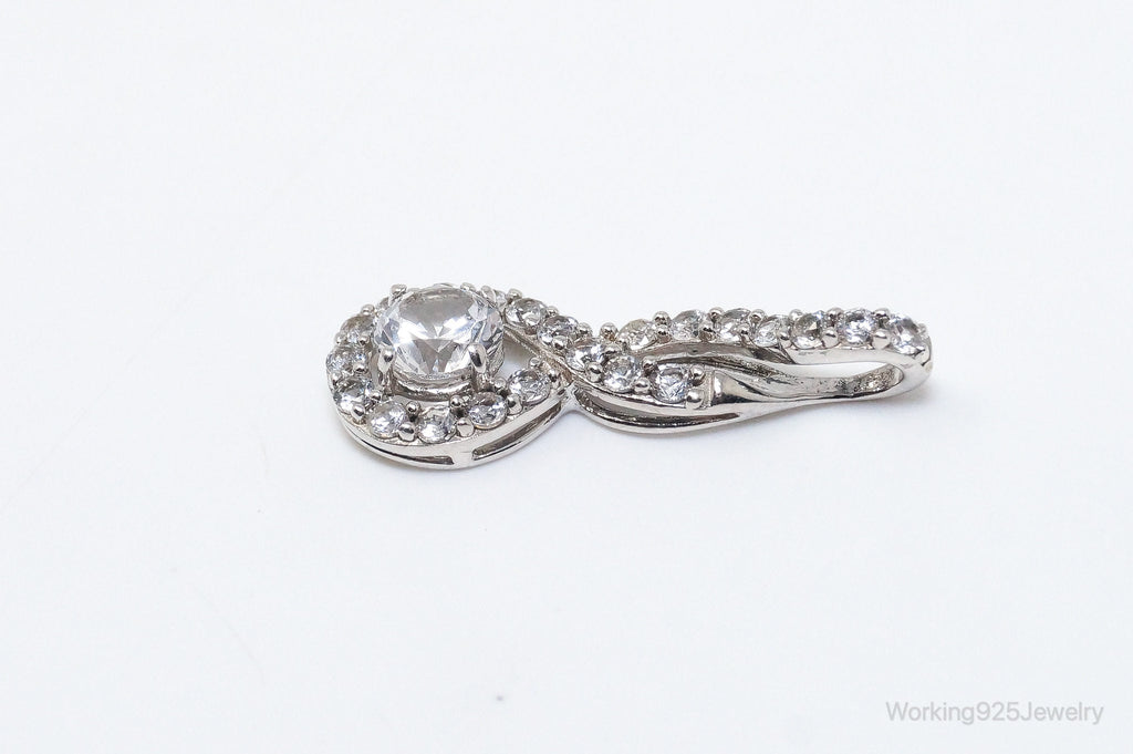 Vintage Art Deco Cubic Zirconia Sterling Silver Necklace Pendant | Jewelry > Necklaces > Pendants | Wiccan Center