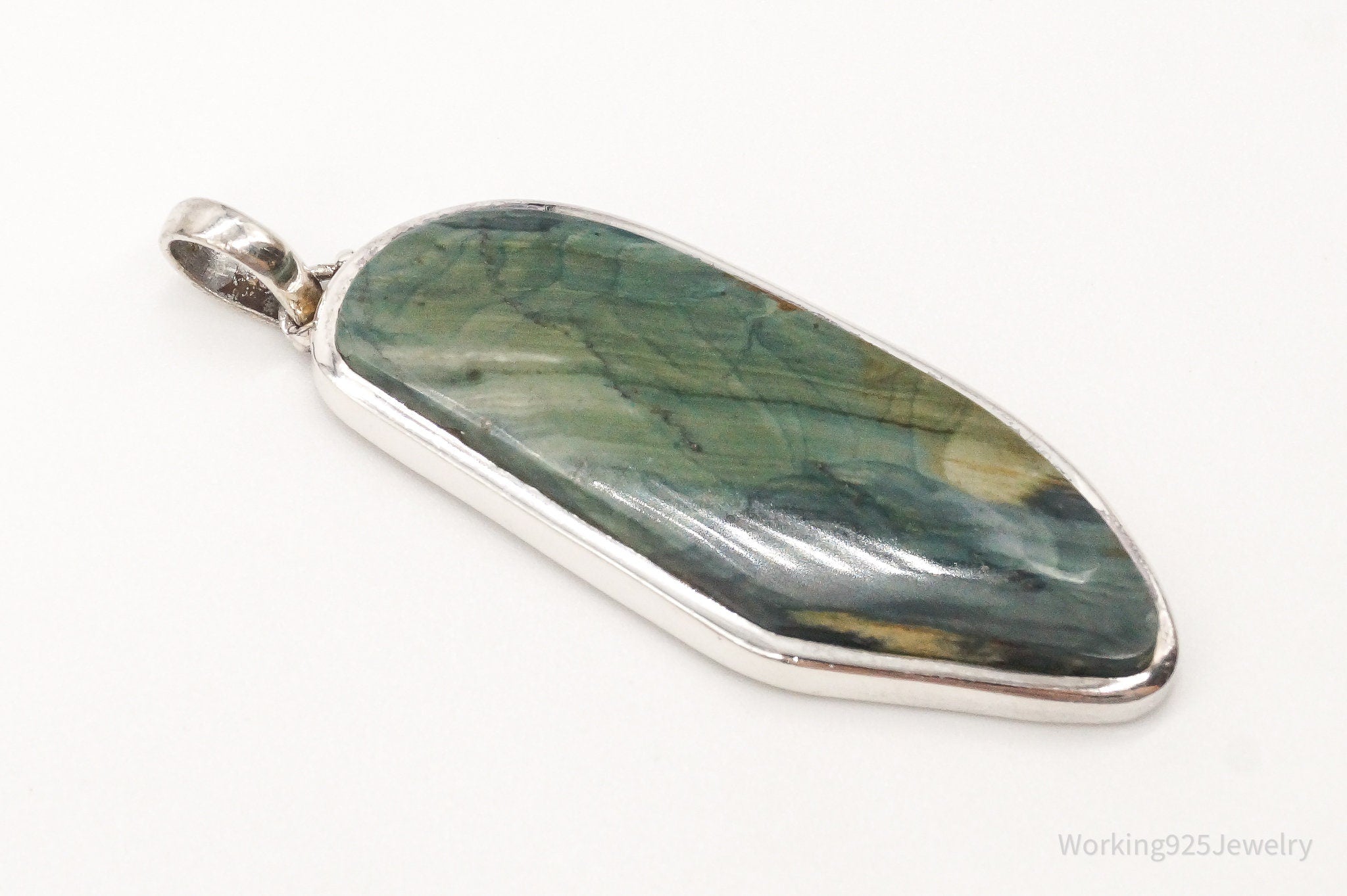 Vintage Large Jasper Sterling Silver Pendant | Jewelry > Necklaces > Pendants | Wiccan Center