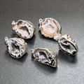 Oco Geode Druzy Crystal Pendant (Full Silver Plated Back) Gemstone Jewelry Necklace Supply | Jewelry > Necklaces > Crystal Necklaces | Wiccan Center