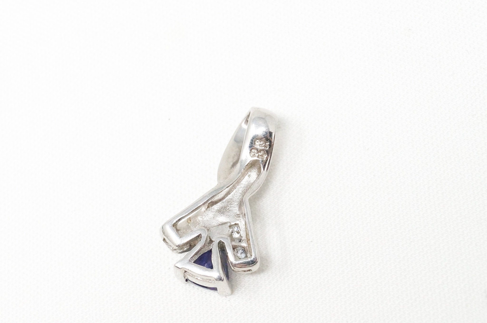 Vintage Art Deco Amethyst Fire Opal CZ Sterling Silver Necklace Pendant | Jewelry > Necklaces > Pendants | Wiccan Center