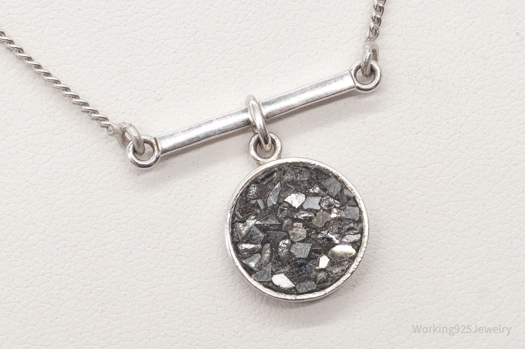 Vintage Druzy Quartz Modernist Sterling Silver Chain Necklace | Jewelry > Necklaces > Pendants | Wiccan Center
