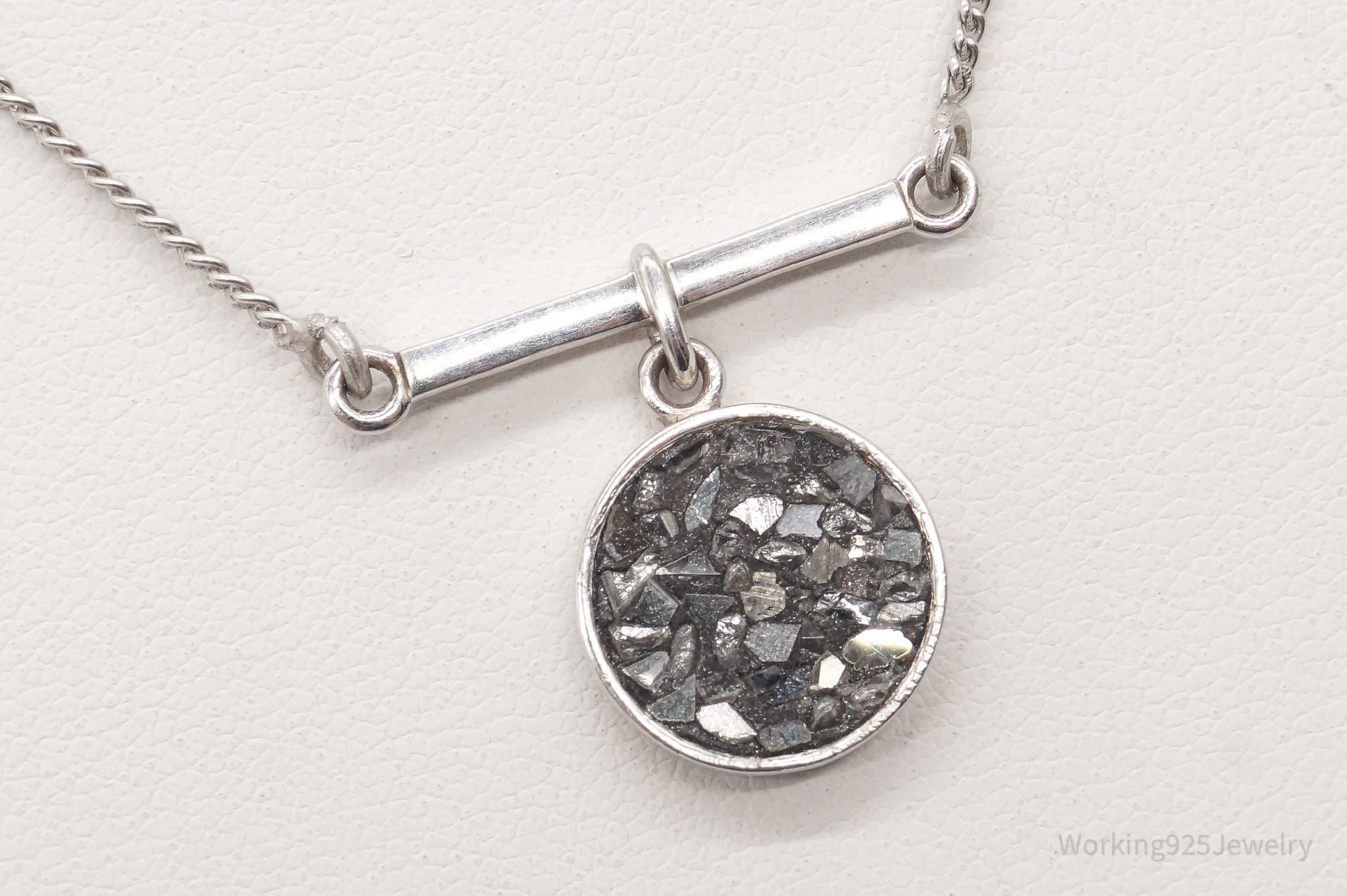 Vintage Druzy Quartz Modernist Sterling Silver Chain Necklace | Jewelry > Necklaces > Pendants | Wiccan Center