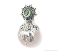 Vintage Rose Quartz Abalone Shell Bali Cat Sterling Silver Necklace Pendant | Jewelry > Necklaces > Pendants | Wiccan Center