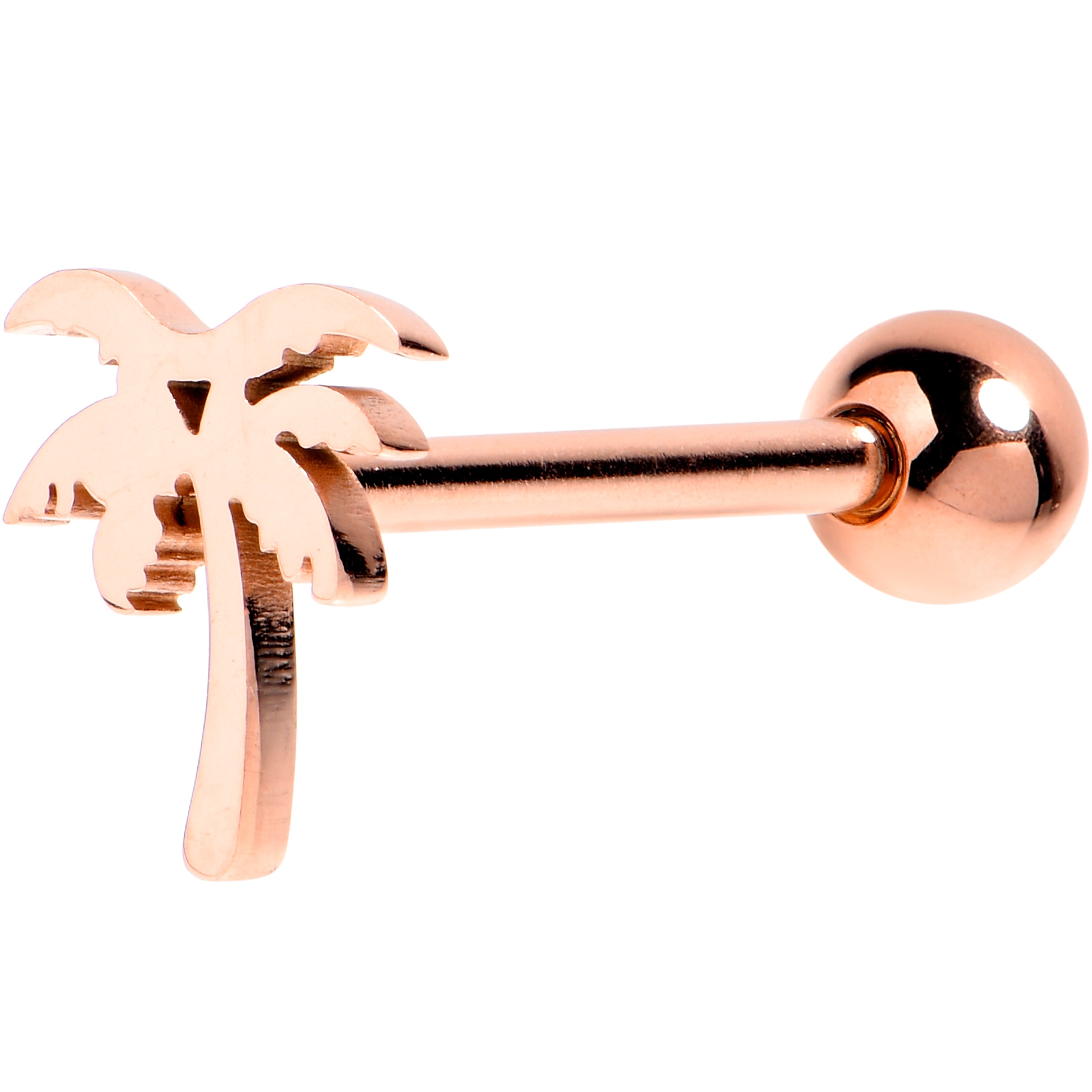 Rose Gold Tone Tropically Trendy Barbell Tongue Ring | BARBELL Tongue | Wiccan Center