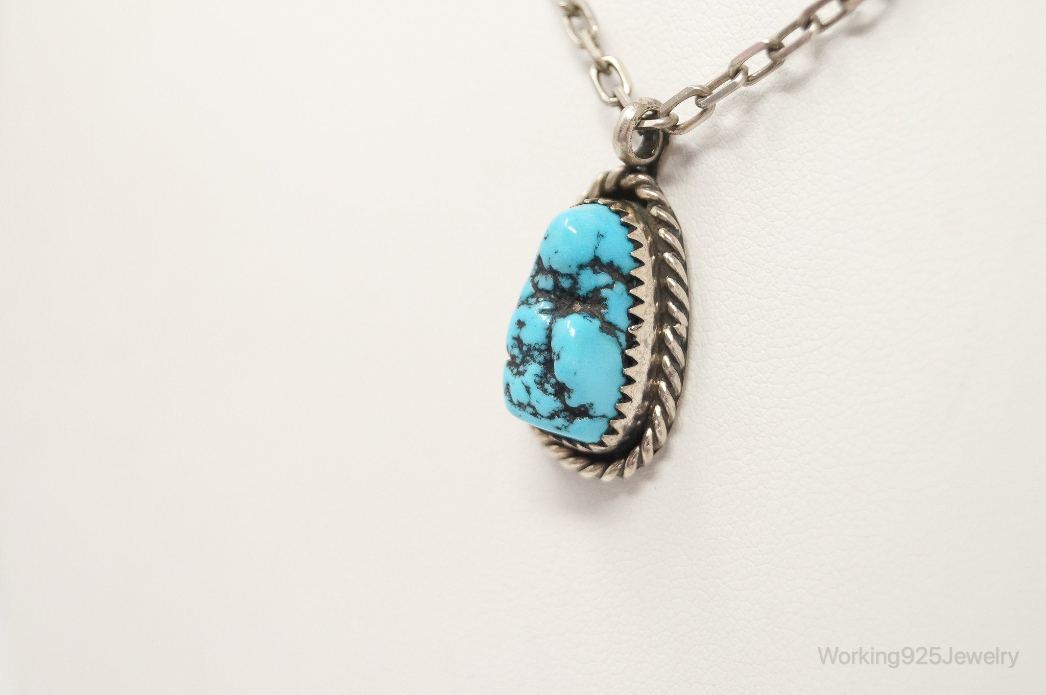VTG Handmade Native American George Lee Turquoise Sterling Silver Necklace | Jewelry > Necklaces > Pendants | Wiccan Center