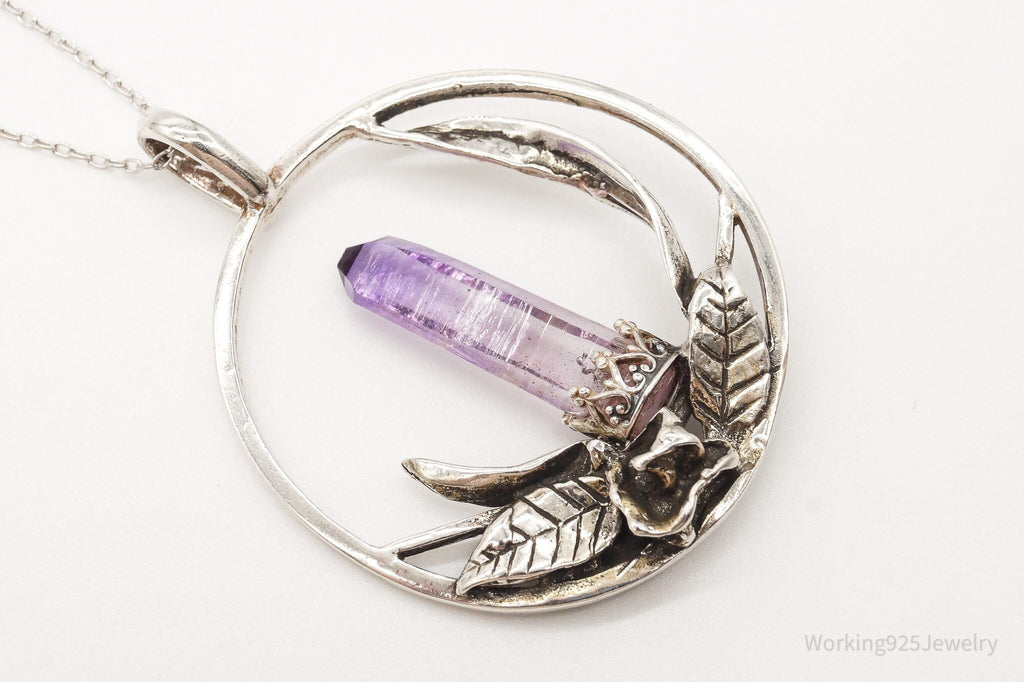 Vintage Amethyst Crystal Sterling Silver Necklace | Jewelry > Necklaces > Pendants | Wiccan Center