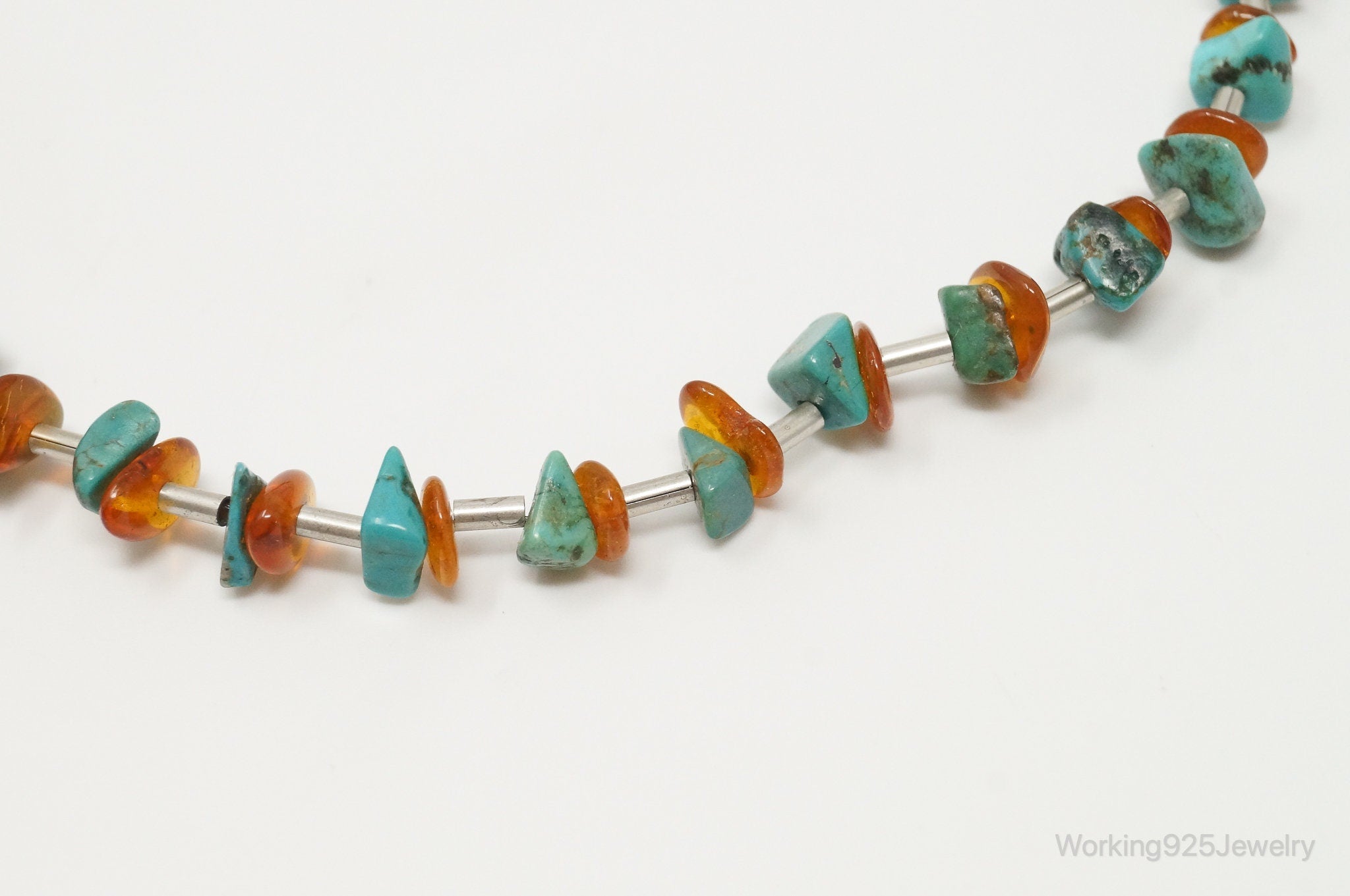 Designer Carolyn Pollack Relios Turquoise Amber Sterling Silver Necklace | Jewelry > Necklaces | Wiccan Center