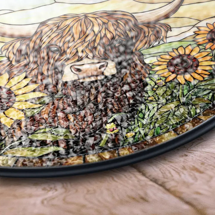 Sunflower Highland Cow Suncatcher | Gifts | Wiccan Center