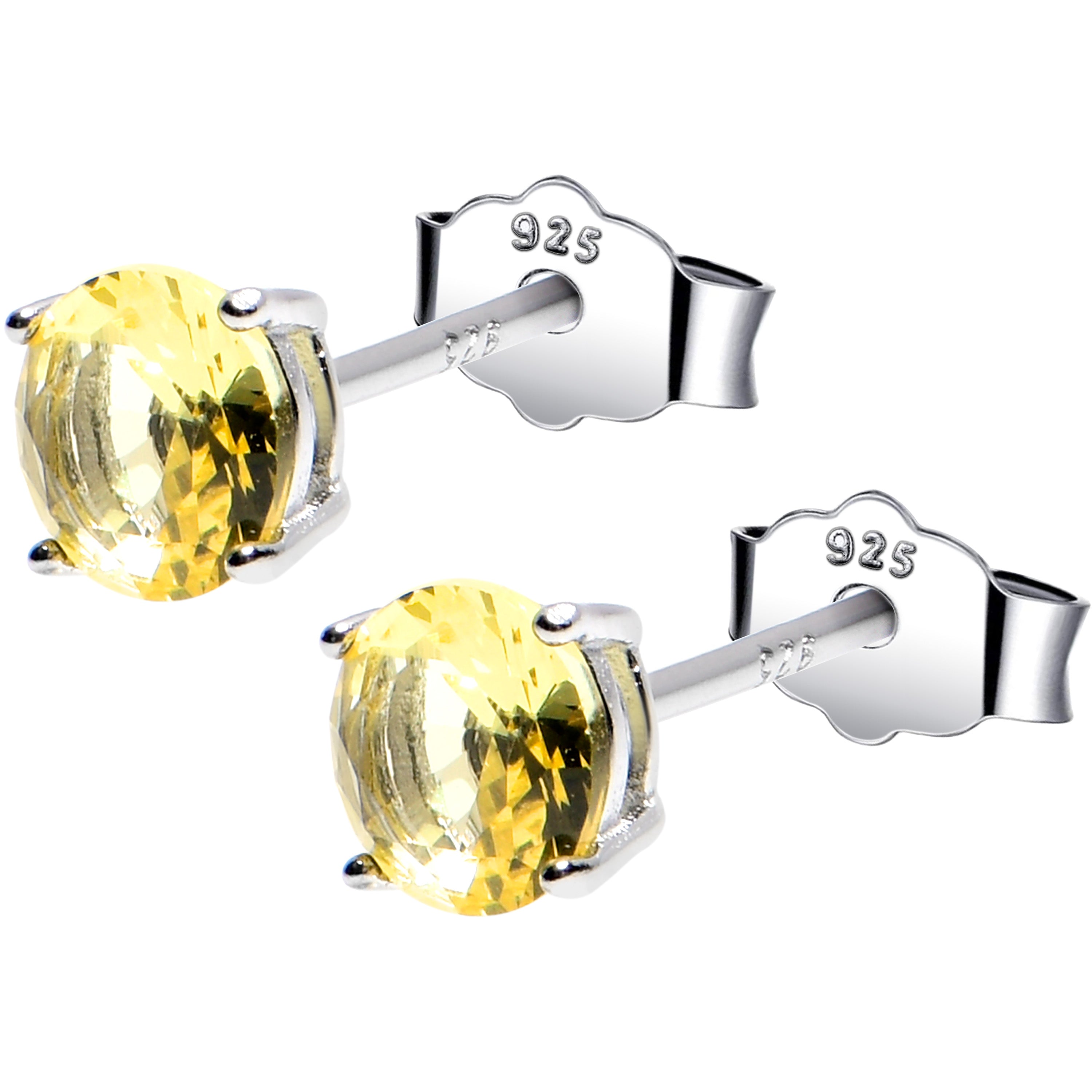 5mm CZ 925 Sterling Silver November Birthstone Stud Earrings | EARRINGS Stud | Wiccan Center