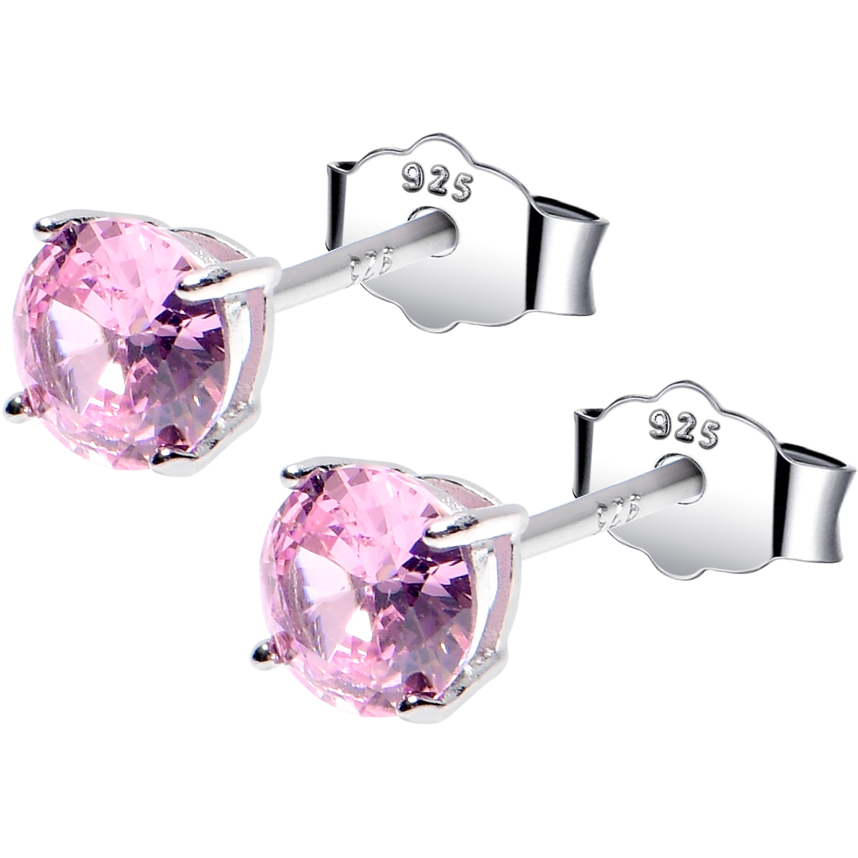 5mm CZ 925 Sterling Silver October Birthstone Stud Earrings | EARRINGS Stud | Wiccan Center
