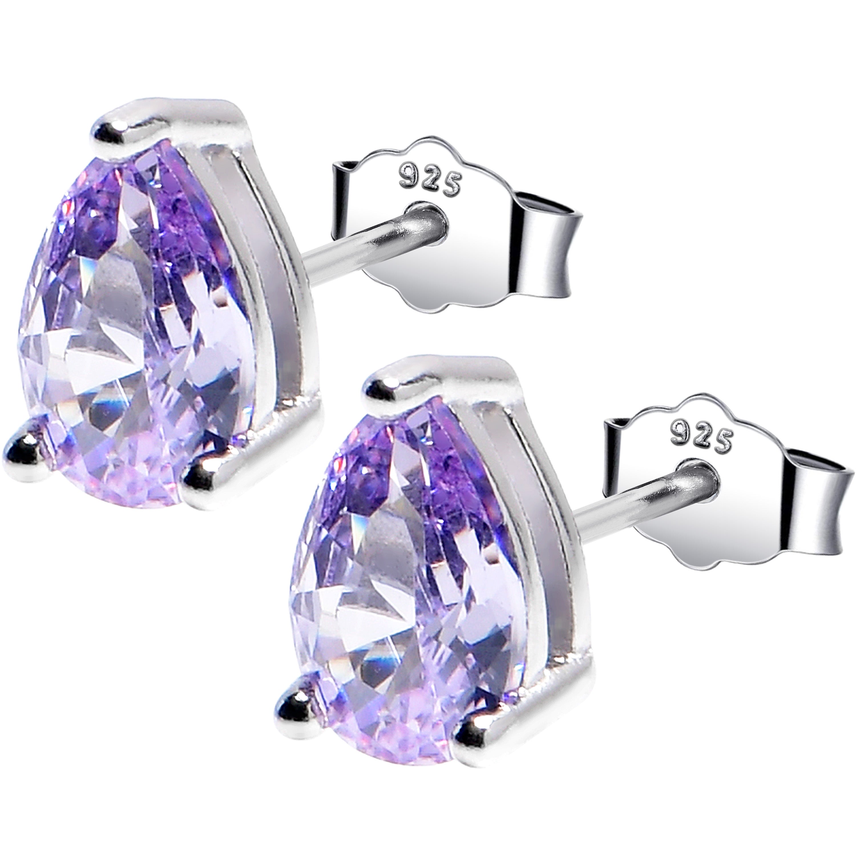 5mm CZ Pear 925 Sterling Silver June Birthstone Stud Earrings | EARRINGS Stud | Wiccan Center