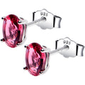 4mm CZ Oval 925 Sterling Silver July Birthstone Stud Earrings | EARRINGS Stud | Wiccan Center