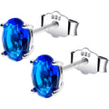 4mm CZ Oval 925 Sterling Silver September Birthstone Stud Earrings | EARRINGS Stud | Wiccan Center