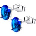 5mm CZ Oval 925 Sterling Silver September Birthstone Stud Earrings | EARRINGS Stud | Wiccan Center