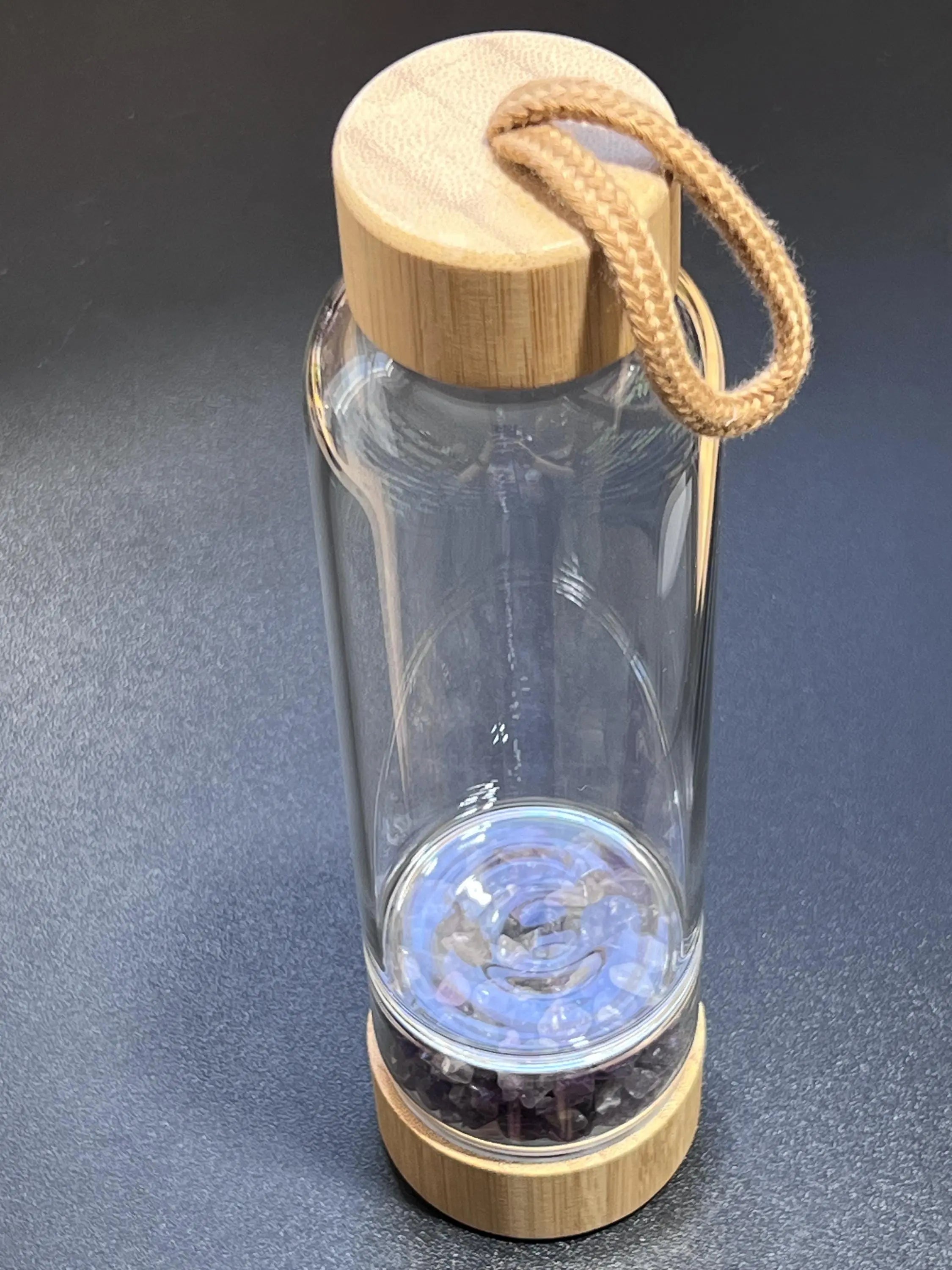 Crystal Infused Glass Water Bottle (Interchangeable Base) Gemstone Infuser | Home & Living > Kitchen & Dining > Drink & Barware > Drinkware > Water Bottles | Wiccan Center