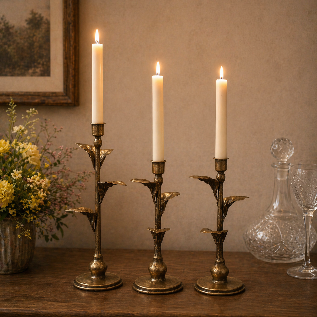 Metal Leaf Candle Holders – Set of 3 | | Wiccan Center