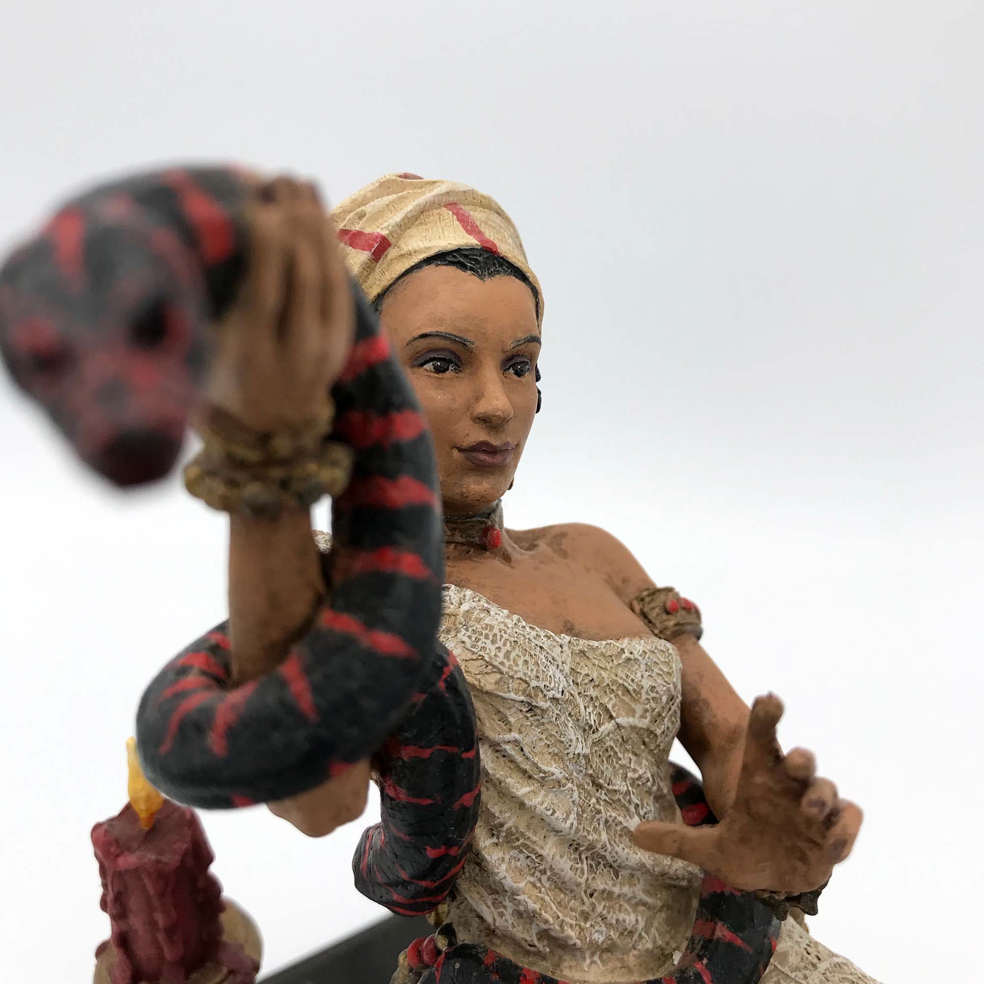 Marie Laveau, Voodoo Queen of New Orleans Statue, Full Color Resin | Legendary Witch Figurine | Pagan Altar Statue for Occult Decor