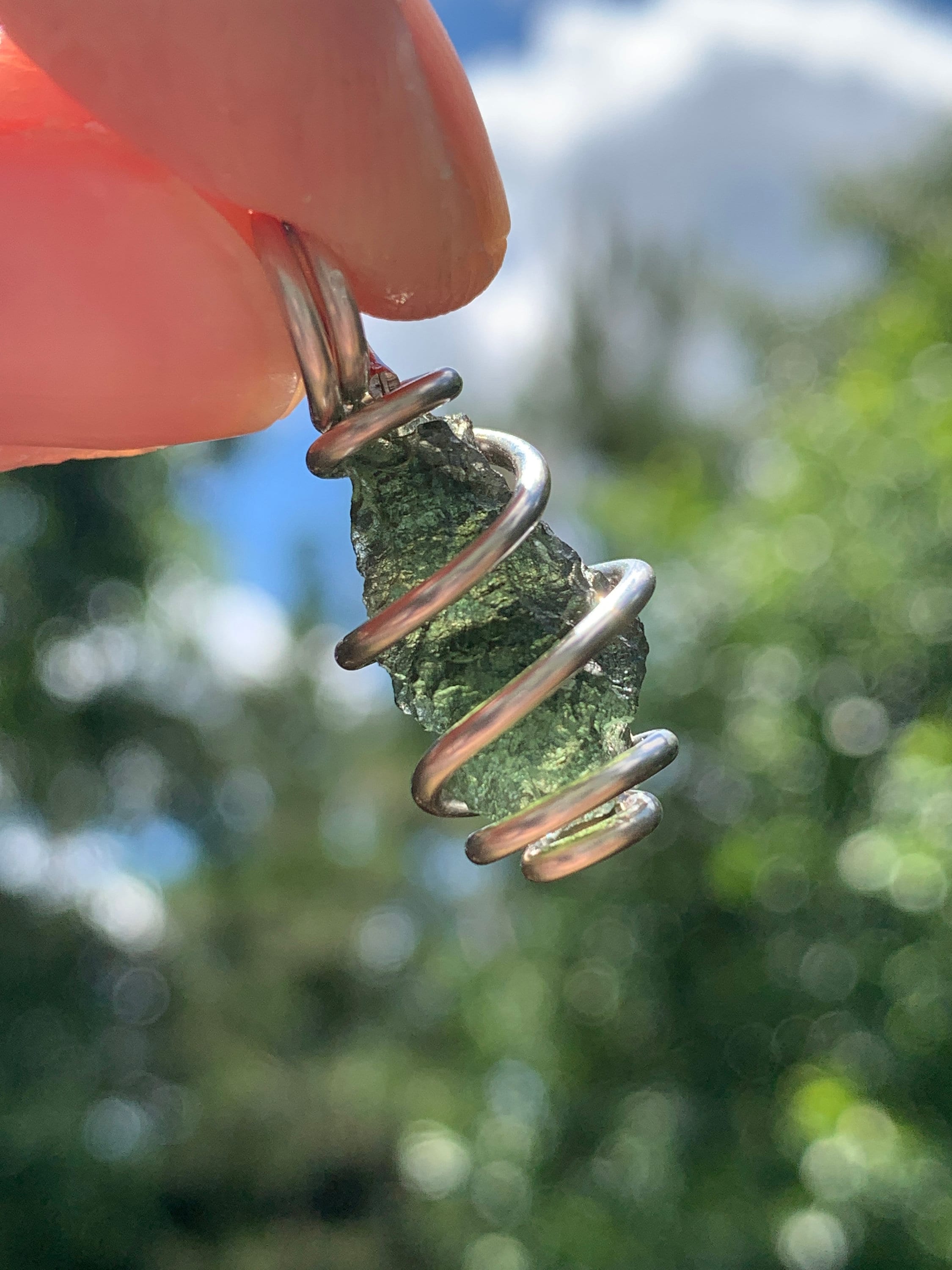 Moldavite Pendant | Genuine Natural Raw Meteorite Tektite | Synergy 12 | Moldavite Jewelry | Moldavite Necklace The Stone of Transformation | | Wiccan Center
