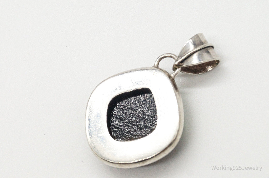 Vintage Large Dichroic Glass Sterling Silver Necklace Pendant | Jewelry > Necklaces > Pendants | Wiccan Center